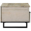 Coffee Table White, Black 80 x 54 x 40 cm Solid mango wood