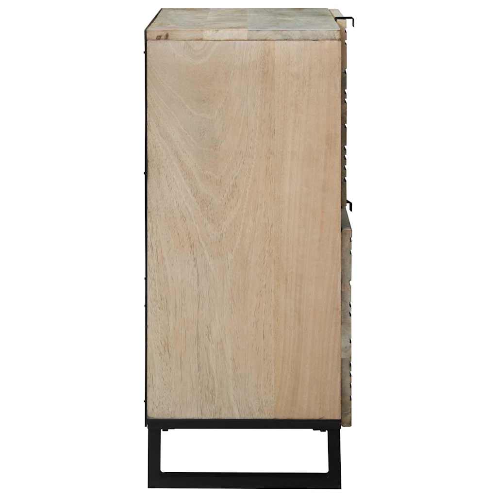 Sideboard White 80 x 33 x 75 cm Solid mango wood