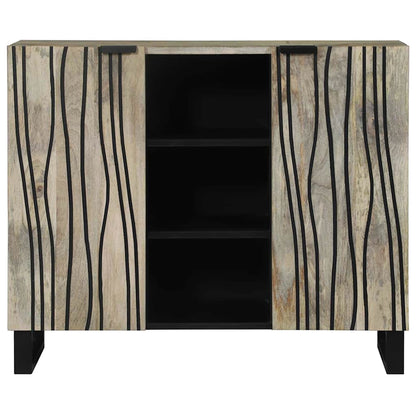 Sideboard White 90 x 33 x 75 cm Solid mango wood
