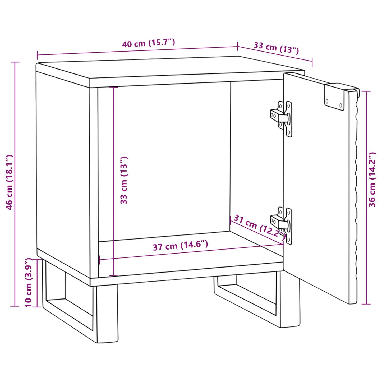 Bedside Cabinet 2 pcs Walnut 40 x 33 x 46 cm Engineered Wood