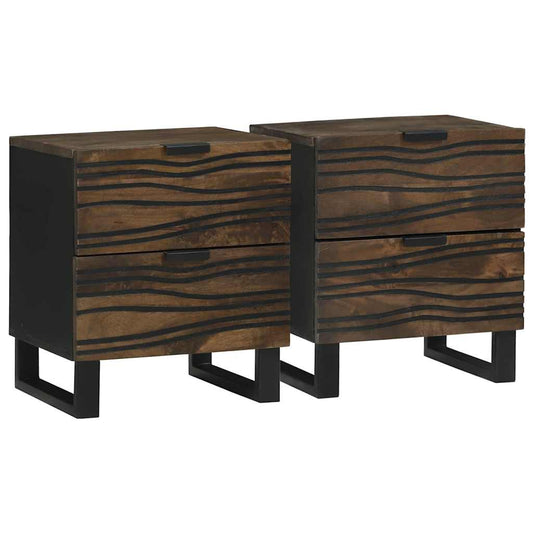Bedside Cabinet 2 pcs Walnut 40 x 33 x 46 cm Engineered Wood