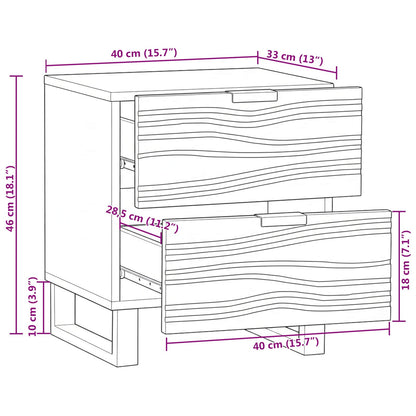 Bedside Cabinet 2 pcs Walnut 40 x 33 x 46 cm Engineered Wood