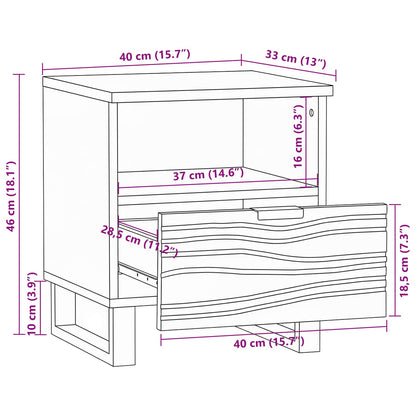 Bedside Cabinet Walnut 40 x 33 x 46 cm Engineered Wood