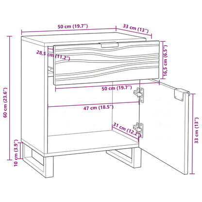 Bedside Cabinet Walnut 50 x 33 x 60 cm Engineered Wood