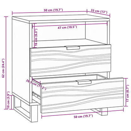 Bedside Cabinet Walnut 50 x 33 x 62 cm Engineered Wood