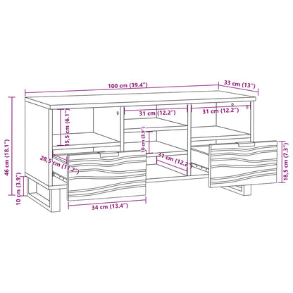 TV Units with Drawer Walnut 100 x 33 x 46 cm Engineered wood