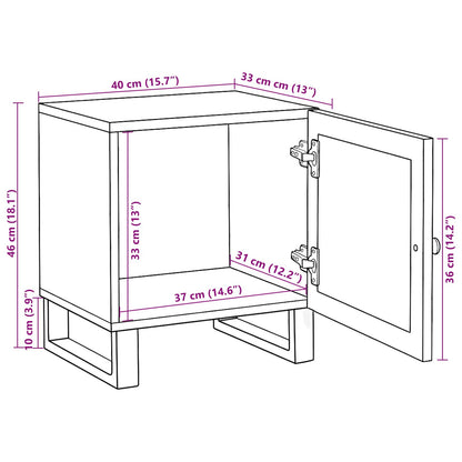 Bedside Cabinet Natural 40 x 33 x 46 cm