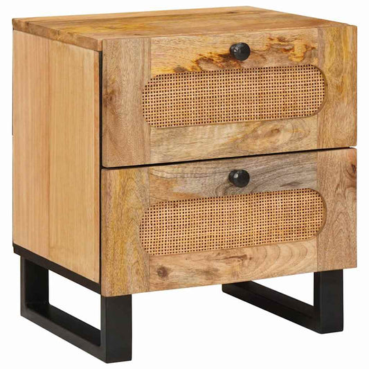 Bedside Cabinet Natural 40 x 33 x 46 cm Solid Mango Wood