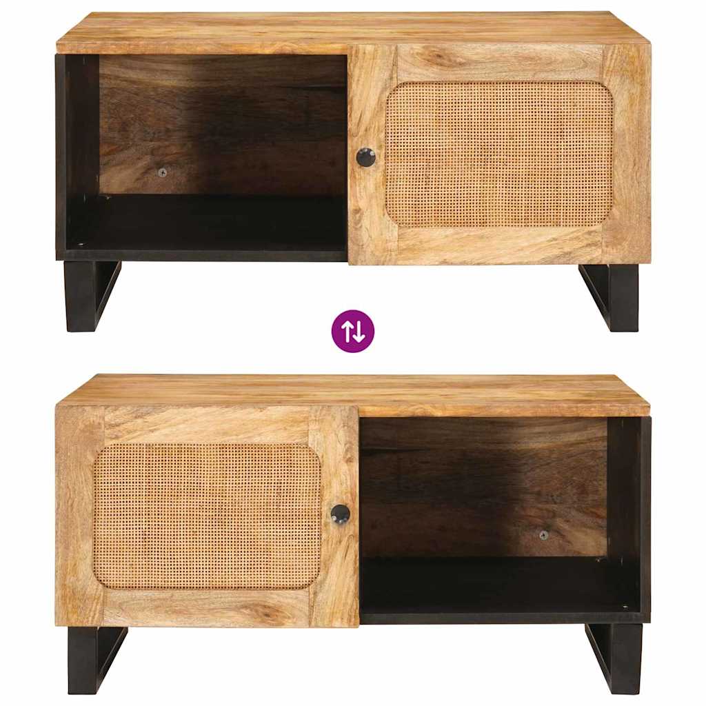 Coffee Table Natural 80 x 50 x 40 cm Solid Mango Wood