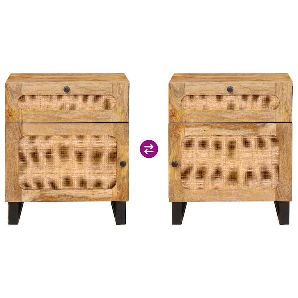Bedside Cabinet Natural 50 x 33 x 60 cm Solid Mango Wood