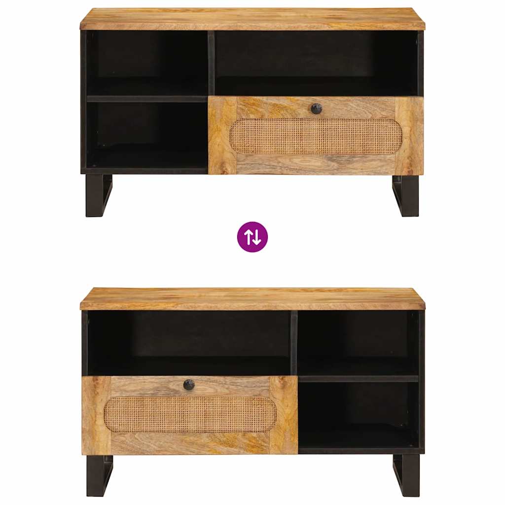 TV Cabinet with Drawer Brown 80 x 33 x 46 cm Solid Mango Wood