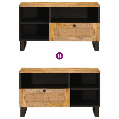TV Cabinet with Drawer Brown 80 x 33 x 46 cm Solid Mango Wood