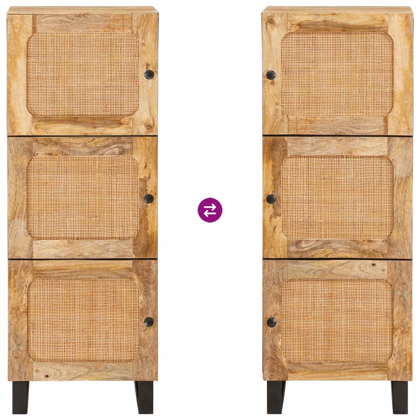 Highboard Brown 40 x 33 x 110 cm Solid Mango Wood
