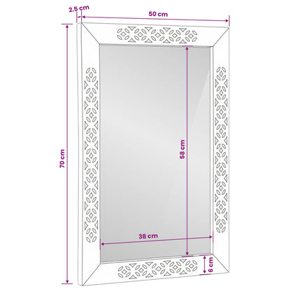 Wall Mirror Rectangular 70 x 50 cm Engineered Wood and Glass