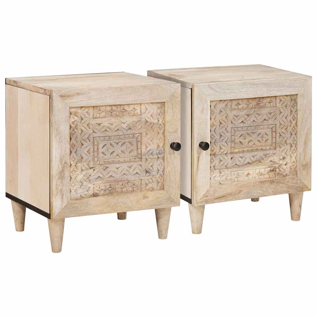 Bedside Cabinet 2 pcs White 80 x 50 x 40 cm Engineered Wood