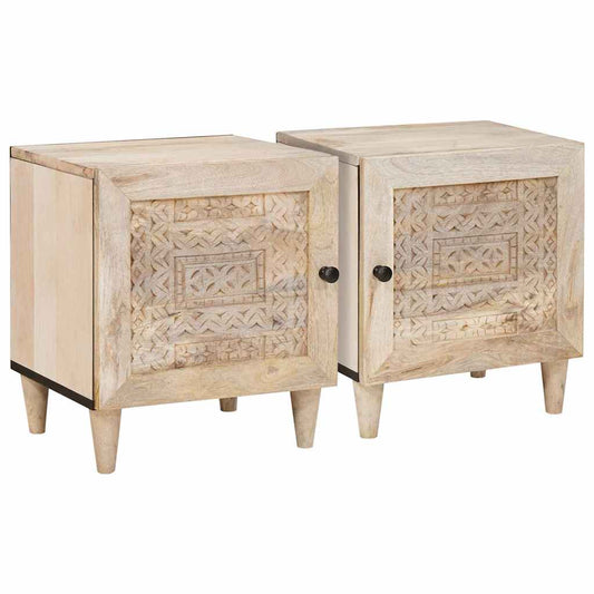 Bedside Cabinet 2 pcs White 80 x 50 x 40 cm Engineered Wood