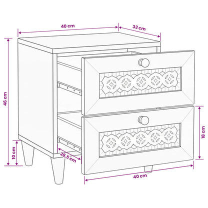 Bedside Cabinet White 40 x 33 x 46 cm Engineered Wood