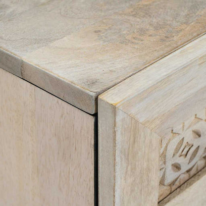 Sideboard White 60 x 33 x 75 cm Solid mango wood