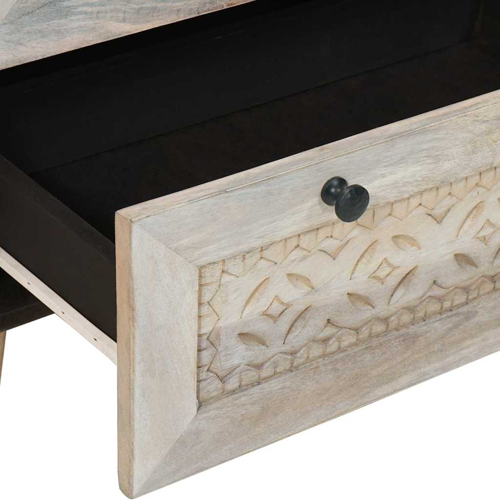 Sideboard White 60 x 33 x 75 cm Solid mango wood