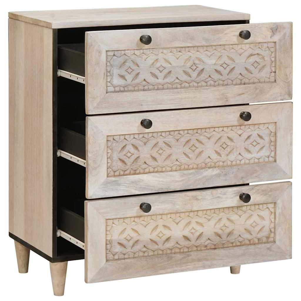 Sideboard White 60 x 33 x 75 cm Solid mango wood