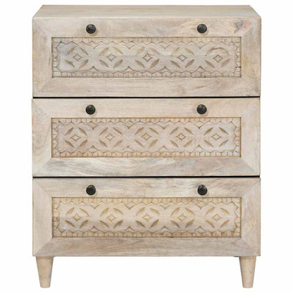 Sideboard White 60 x 33 x 75 cm Solid mango wood