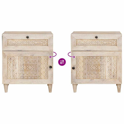 Bedside Cabinet White 50 x 33 x 60 cm Engineered Wood