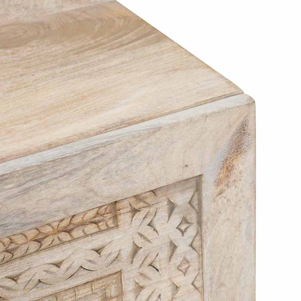 Coffee Table Bleached White 100 x 54 x 40 cm Solid Mango Wood