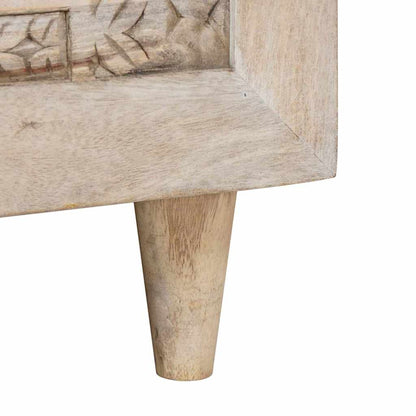 Coffee Table Bleached White 100 x 54 x 40 cm Solid Mango Wood