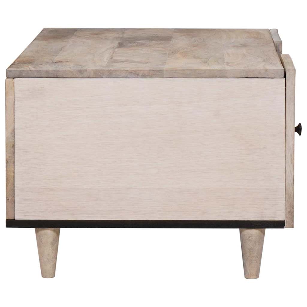 Coffee Table Bleached White 100 x 54 x 40 cm Solid Mango Wood