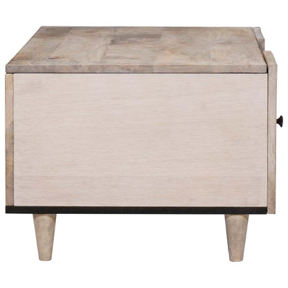 Coffee Table Bleached White 100 x 54 x 40 cm Solid Mango Wood