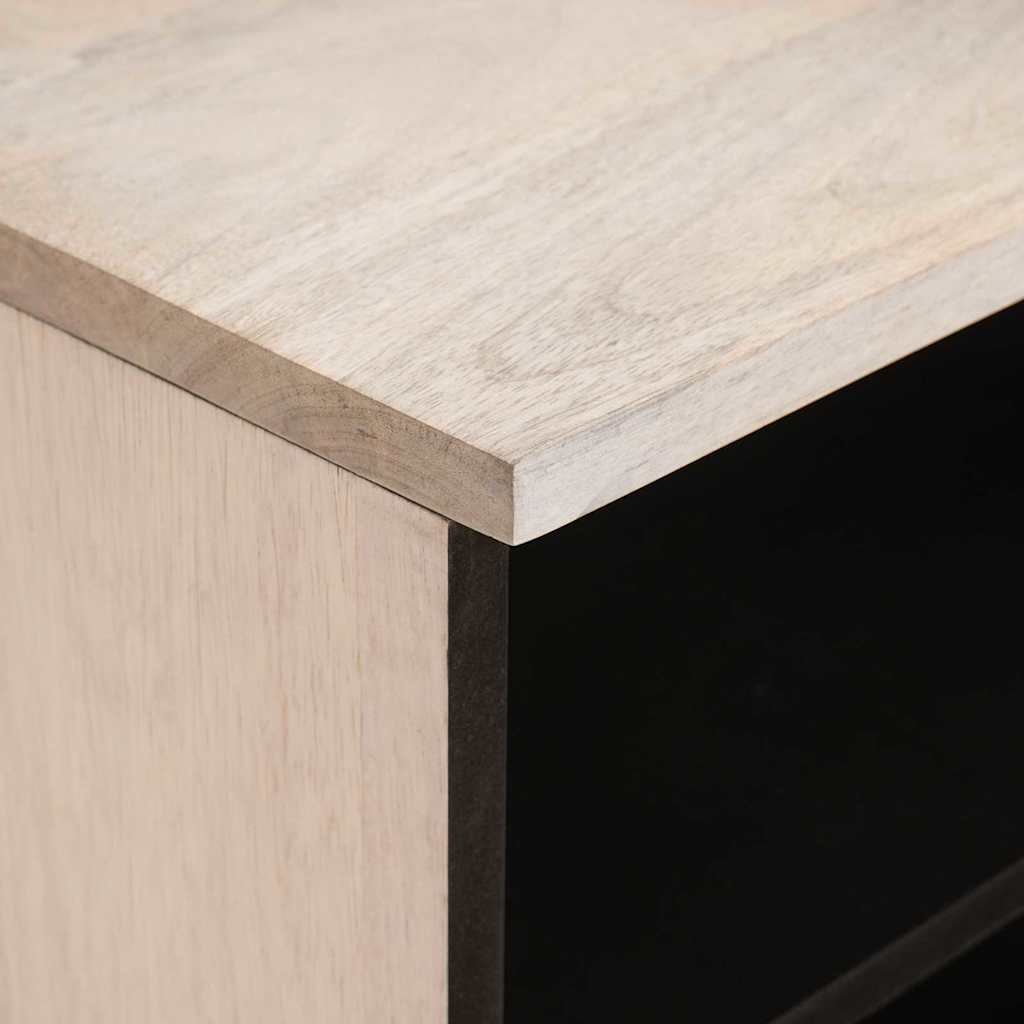 TV Cabinet Bleached White 100 x 33 x 46 cm Solid Mango Wood