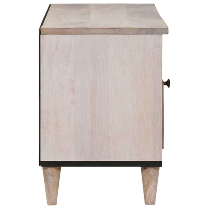 TV Cabinet Bleached White 100 x 33 x 46 cm Solid Mango Wood