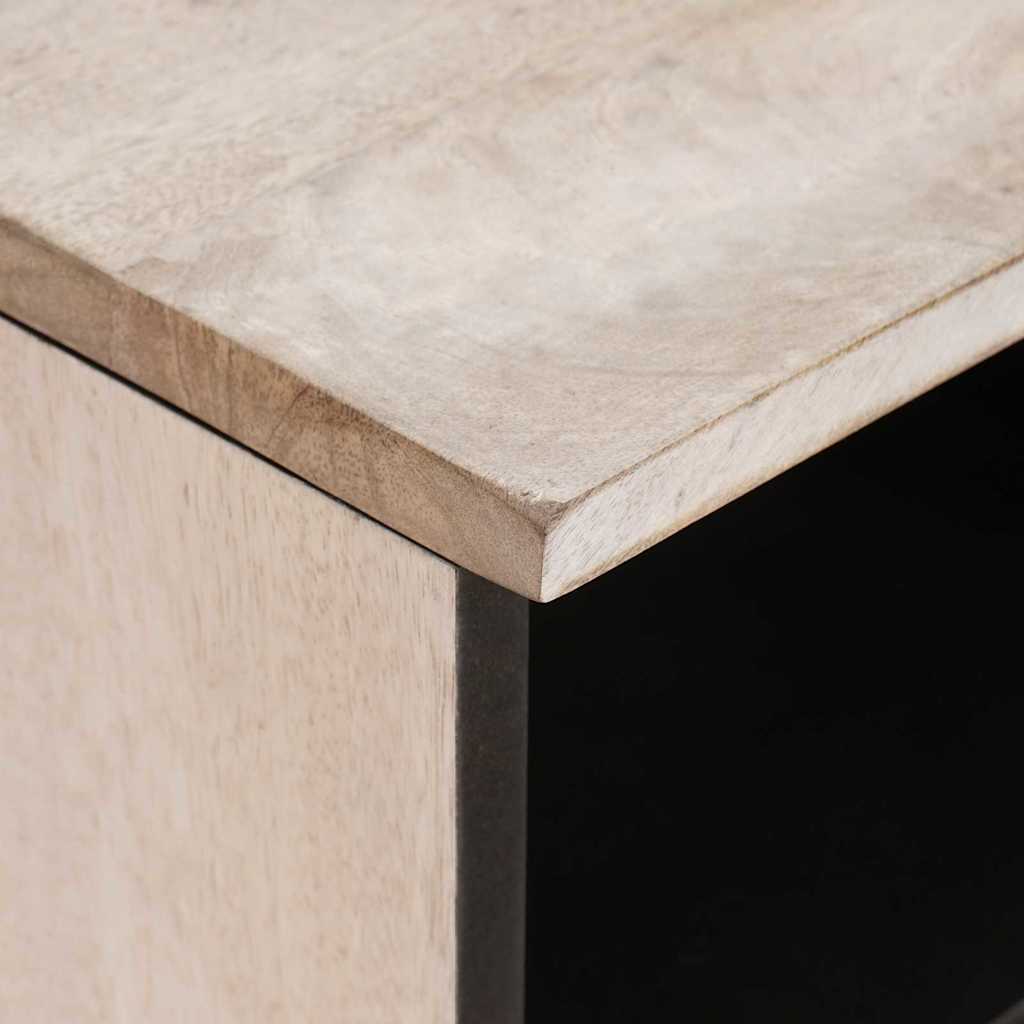 TV Cabinet Bleached White 80 x 33 x 46 cm Solid Mango Wood