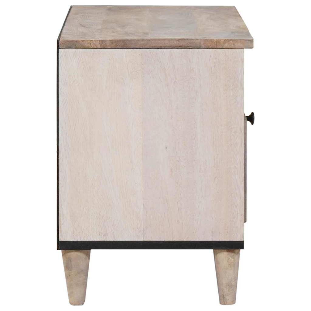 TV Cabinet Bleached White 80 x 33 x 46 cm Solid Mango Wood