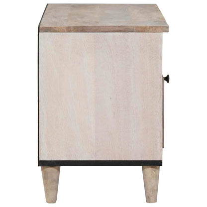 TV Cabinet Bleached White 80 x 33 x 46 cm Solid Mango Wood