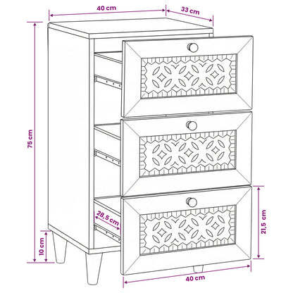 Sideboard with Drawer White 33.5 x 40 x 75 cm