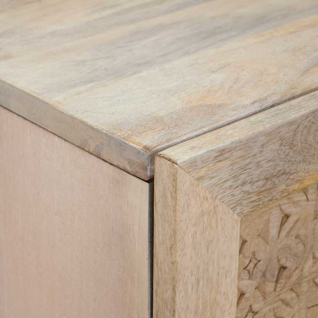 Highboard White 40 x 33 x 110 cm Solid mango wood