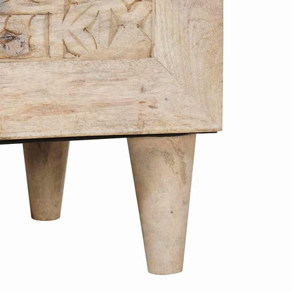 Highboard White 40 x 33 x 110 cm Solid mango wood