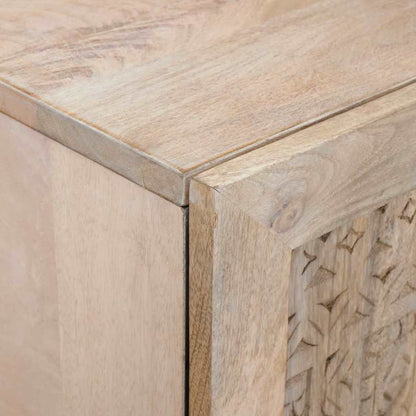 Highboard 60 x 33 x 100 cm Solid Mango Wood Bleached White