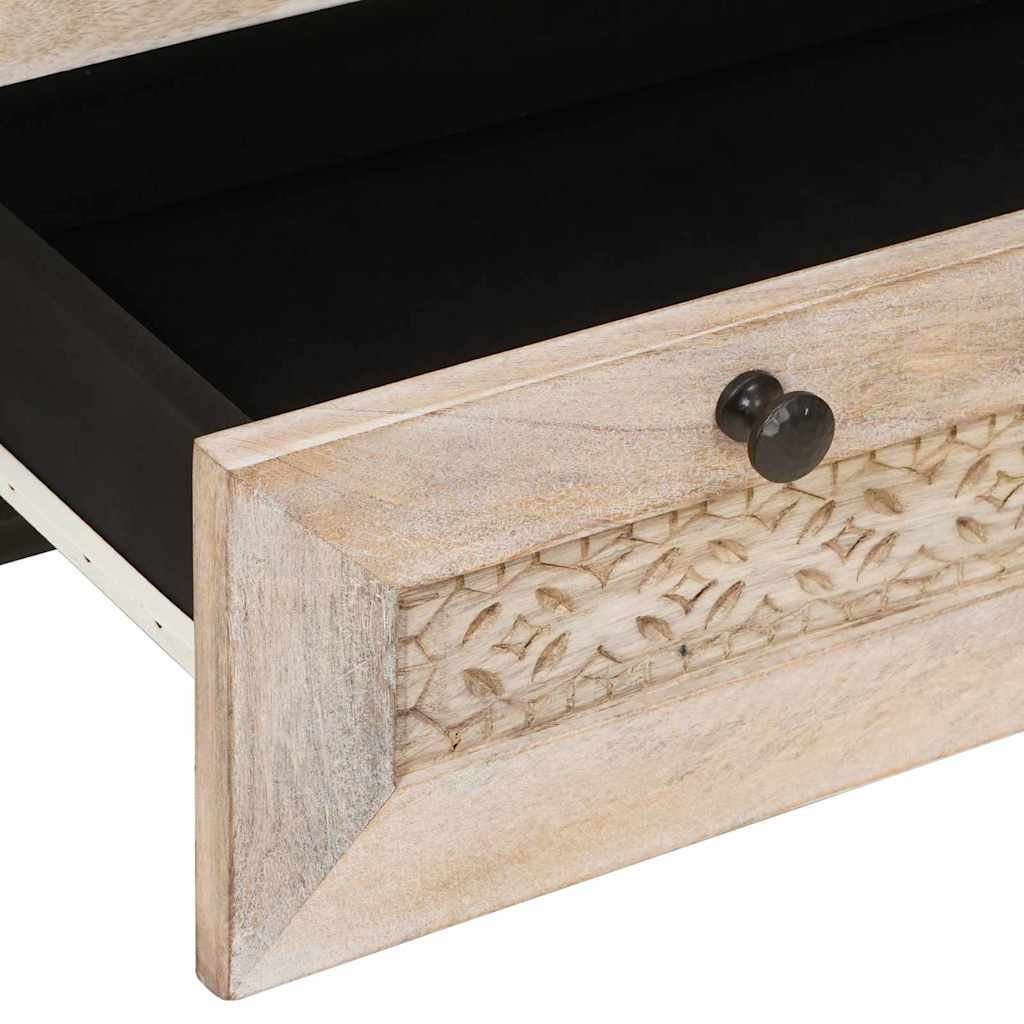 Highboard 60 x 33 x 100 cm Solid Mango Wood Bleached White
