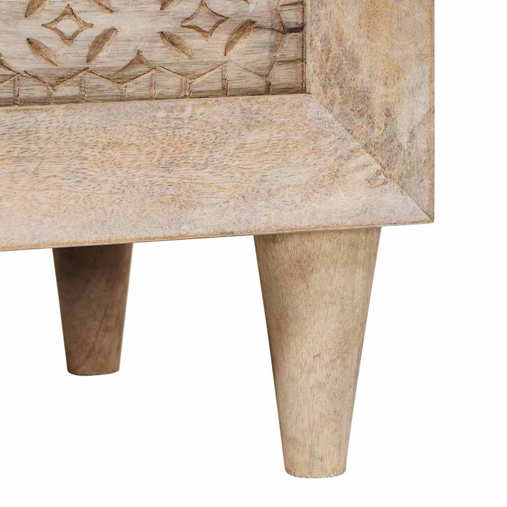 Highboard 60 x 33 x 100 cm Solid Mango Wood Bleached White
