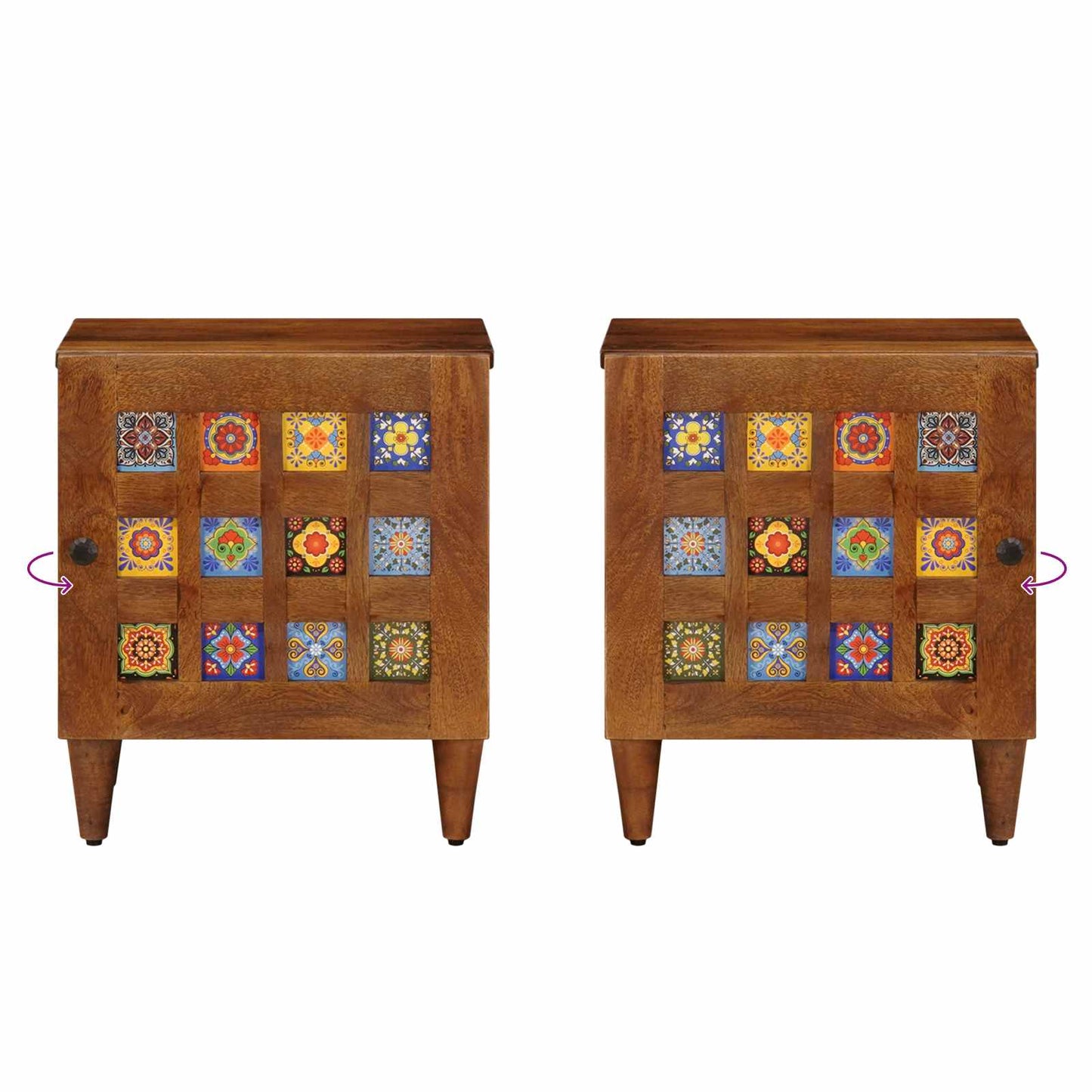 Bedside Cabinet Brown 40 x 33 x 46 cm Solid Mango Wood