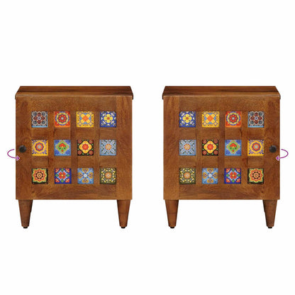 Bedside Cabinet Brown 40 x 33 x 46 cm Solid Mango Wood