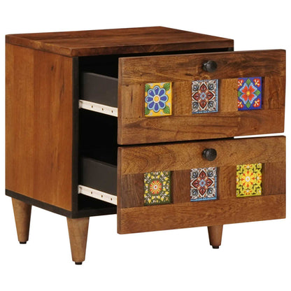 Bedside Cabinet Brown 40 x 33 x 46 cm Solid Mango Wood