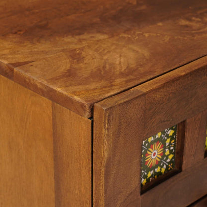 Bedside Cabinet 2 pcs Brown 40 x 33 x 46 cm Solid Mango Wood