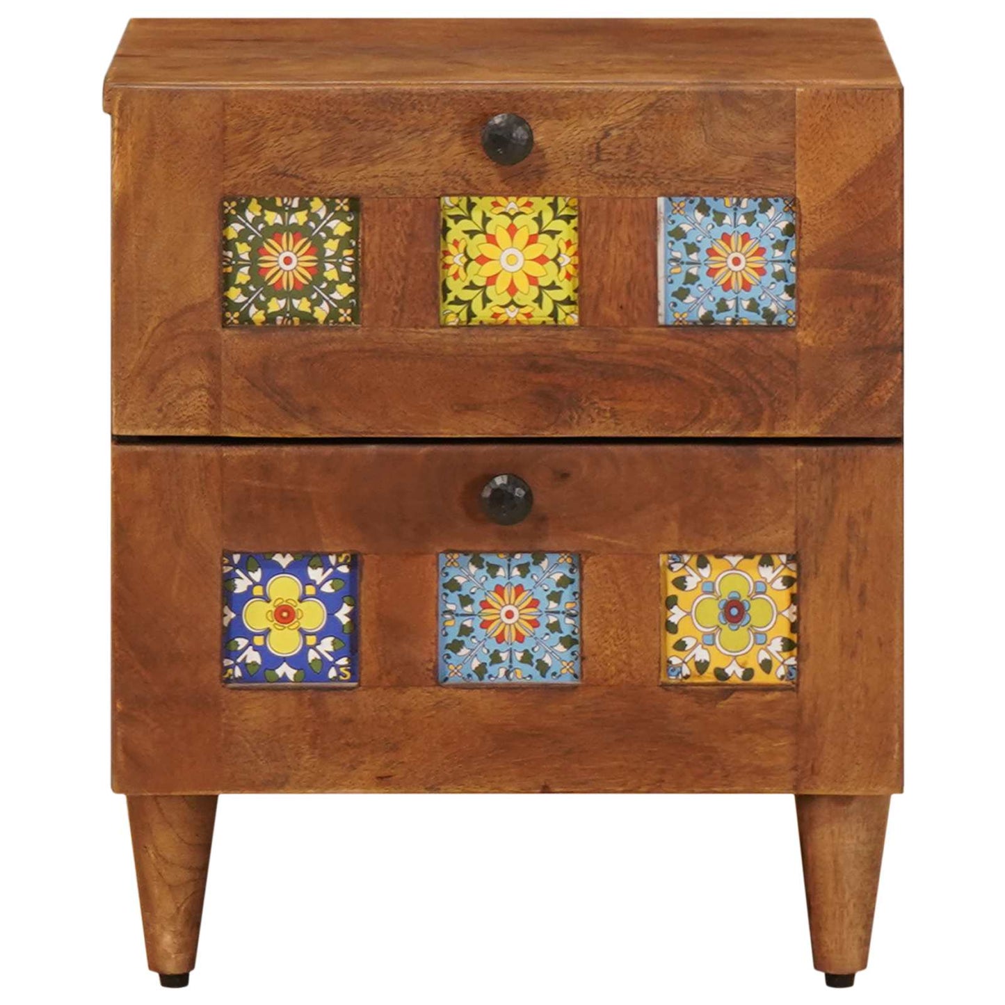 Bedside Cabinet 2 pcs Brown 40 x 33 x 46 cm Solid Mango Wood