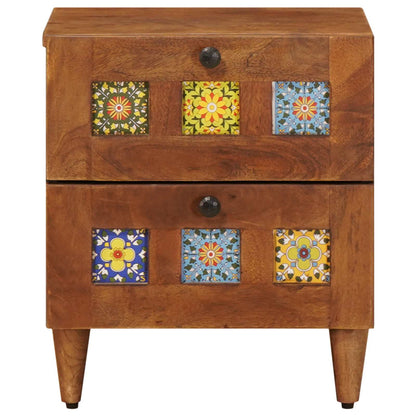 Bedside Cabinet 2 pcs Brown 40 x 33 x 46 cm Solid Mango Wood