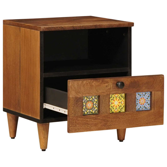 Bedside Cabinet 2 pcs Brown 40 x 33 x 46 cm Solid Mango Wood