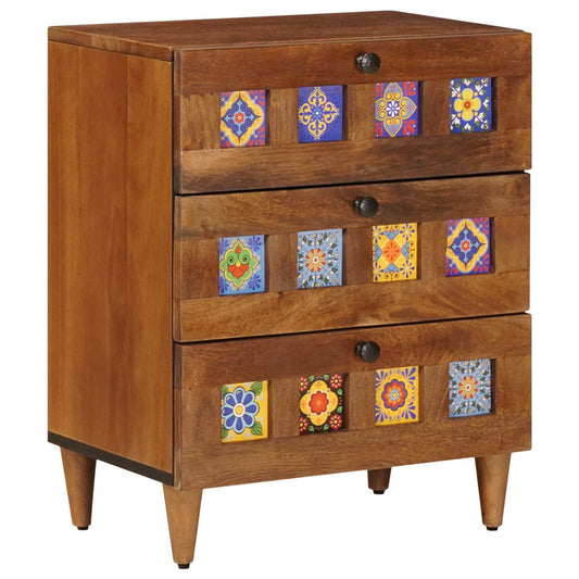 Bedside Cabinet Brown 50 x 33 x 62 cm Solid Mango Wood
