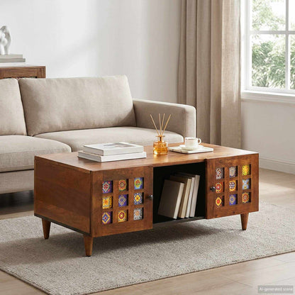 Coffee Table Brown 100 x 54 x 40 cm Solid Mango Wood